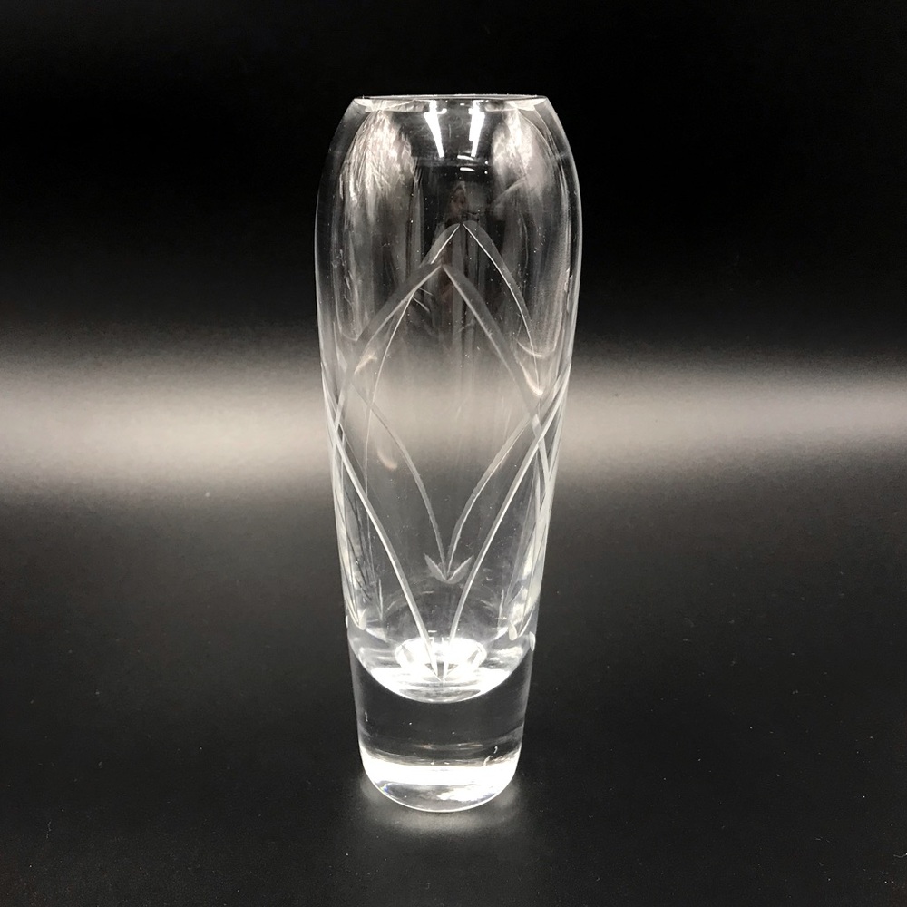 LENOX Elegant Clear Glass‎ 7” Bud Vase Swirled Made in USA
